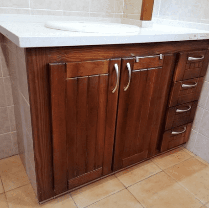 mueble para el lavabo de madera